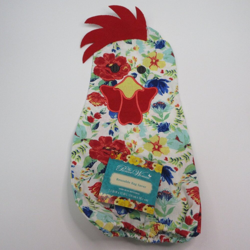 Pioneer Woman Reusable Bag Saver Keeper Multicolor Floral Delaney Chicken *New*